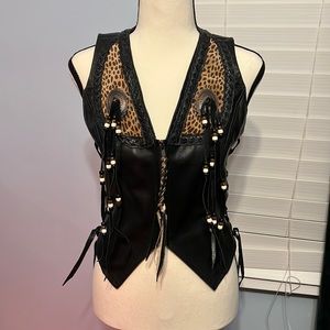 Leather Vest with tassels